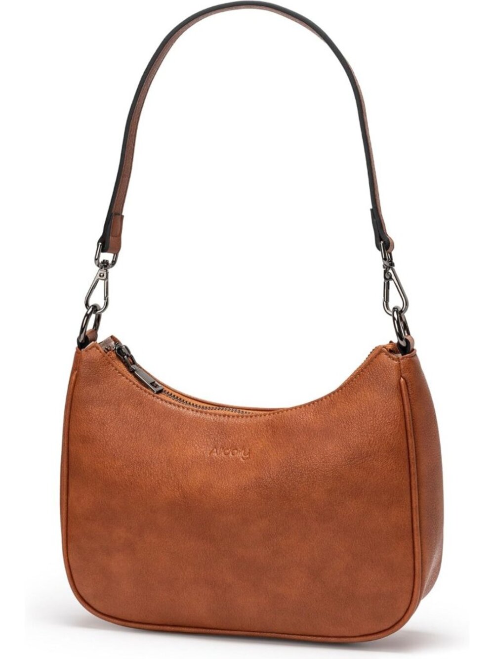 Textured Vegan Leather Hobo Shoulder Bag | Crossbody Handbag with Adjustable